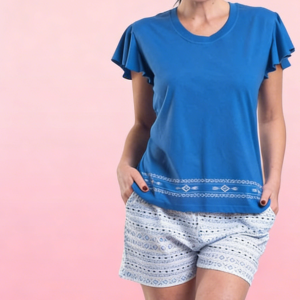 蓝色家居服套装